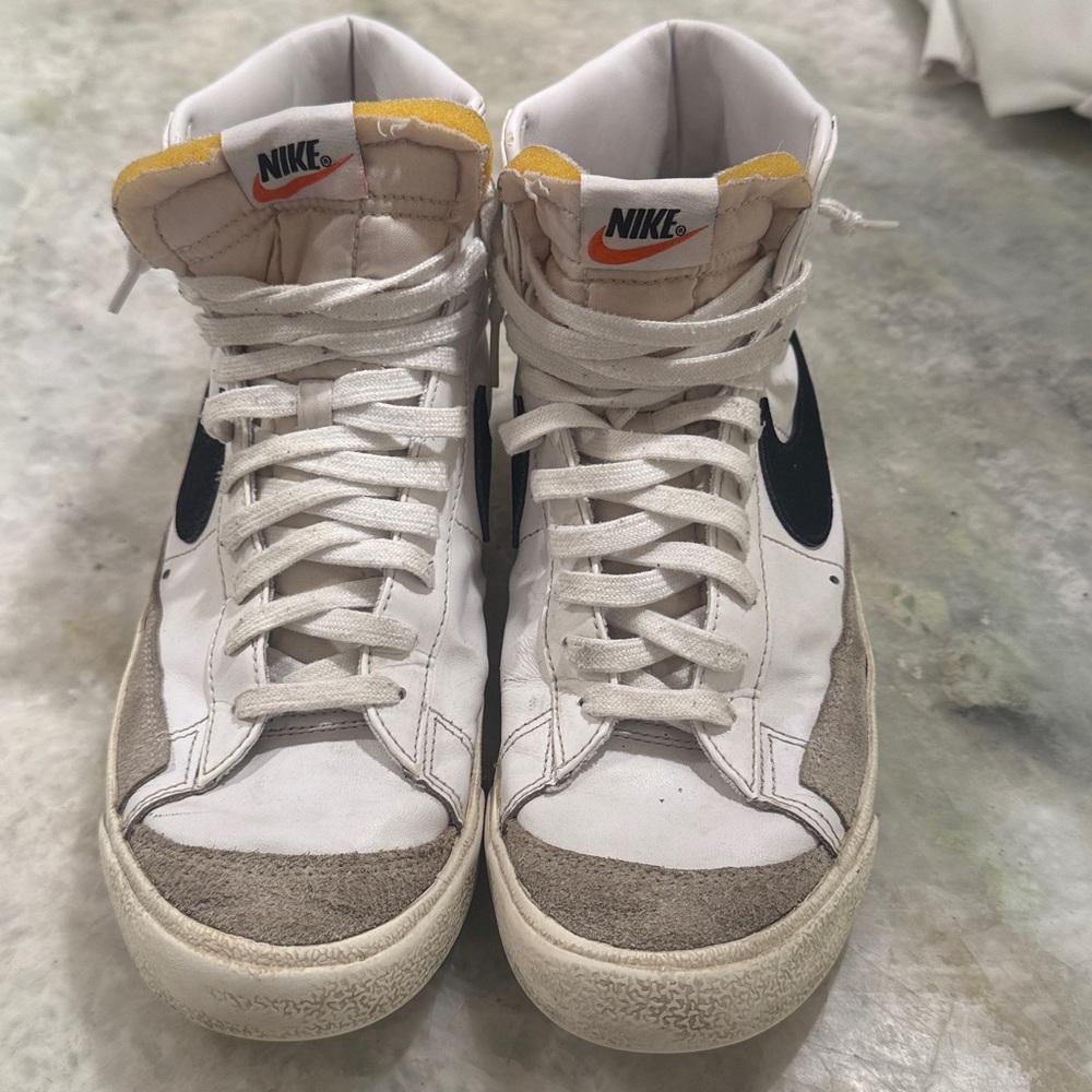 Nike Blazer mid  Sneakers in White, Gray, and Black